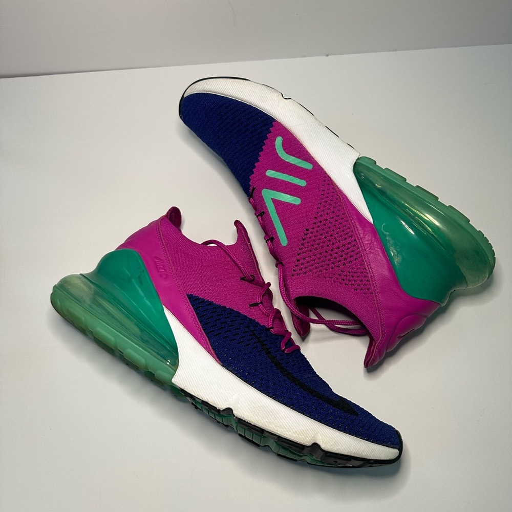 Nike Air Max 270 React Sneakers — Magenta, Navy & Teal